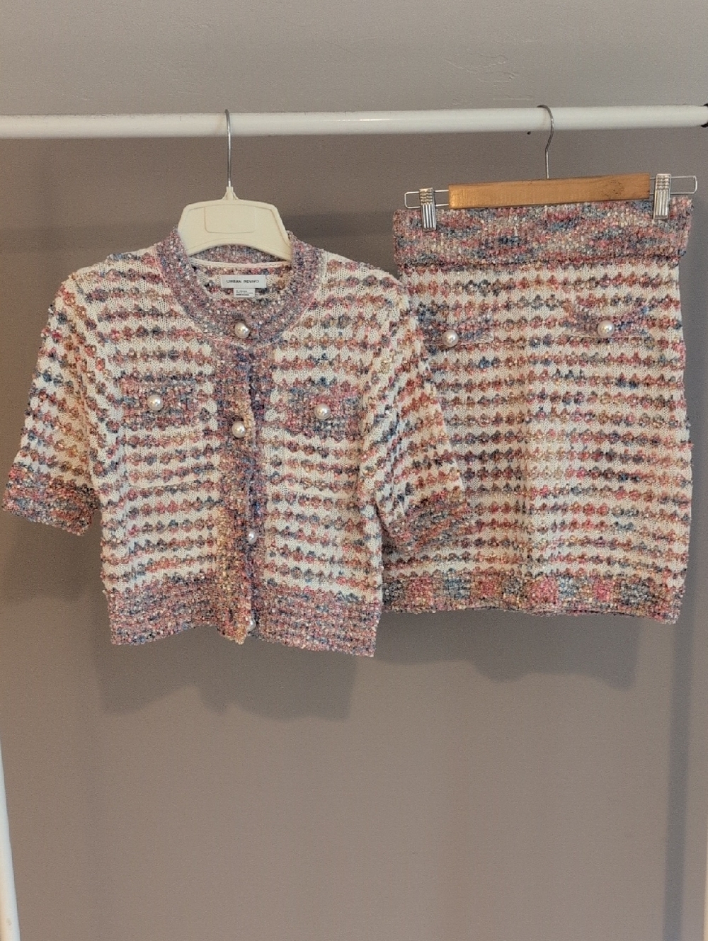 Urban Revivo Two Piece Tweed Set With Pearl Buttons - Picture 2 of 10